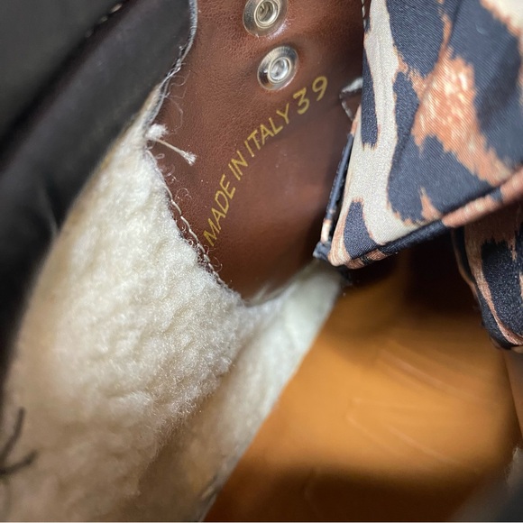 Ganni Leopard Lace Up Hiker Boot 39 - Picture 12 of 15